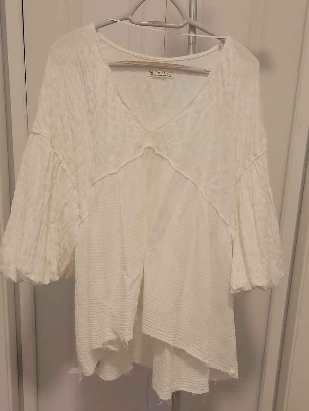 We The Free Flower Power V-Neck Puff Sleeve Tunic